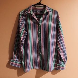pastel striped foxcroft button up